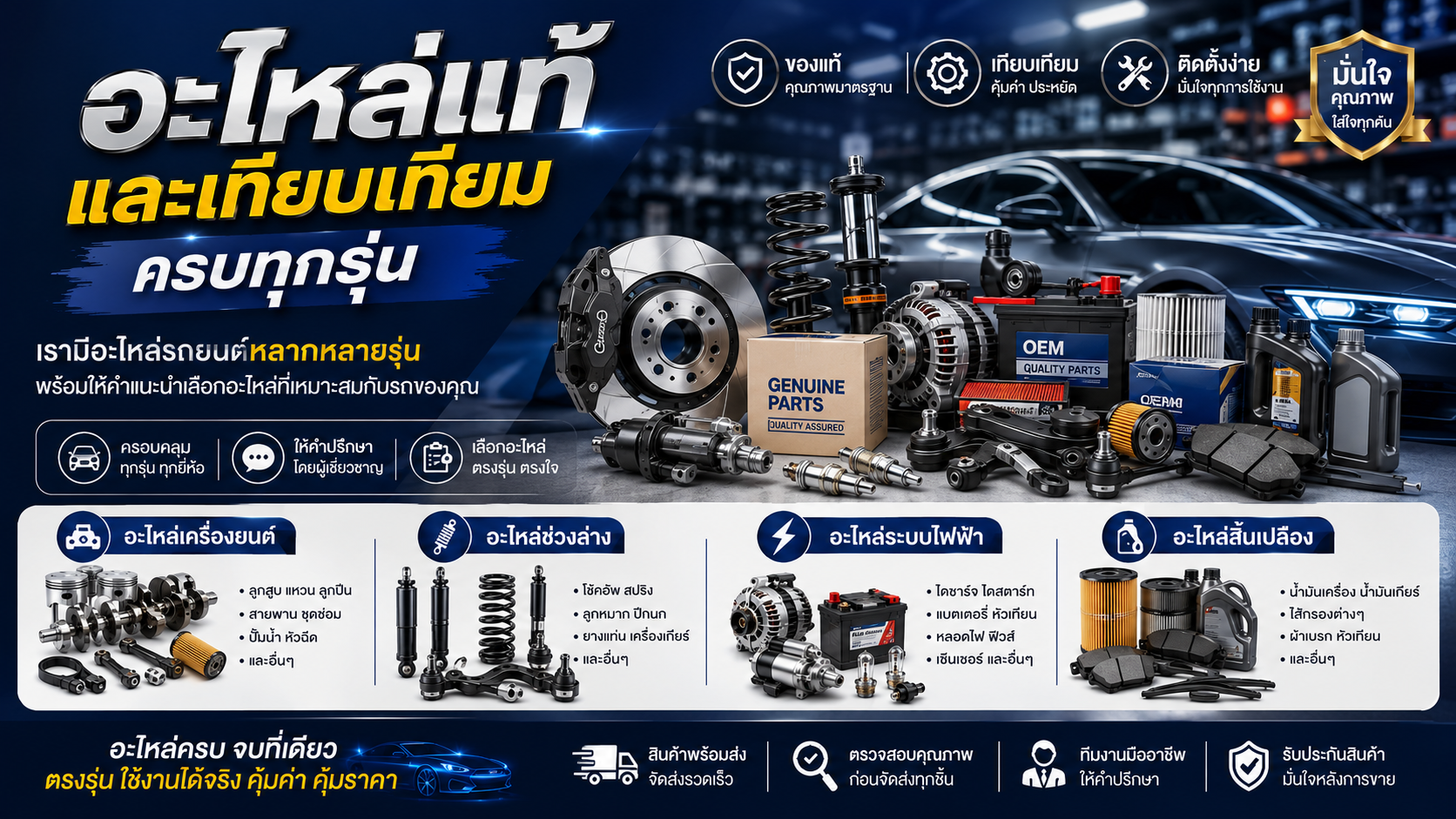 อะไหล่แท้และเทียบเทียม ครบทุกรุ่น